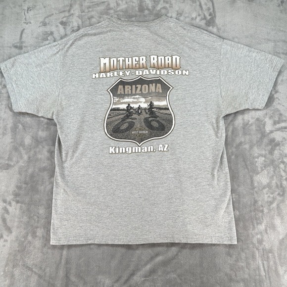 Harley-Davidson Other - Vtg Harley Davidson T-Shirt Size XL Gray Mother Road Kingman AZ 2002 Made in USA